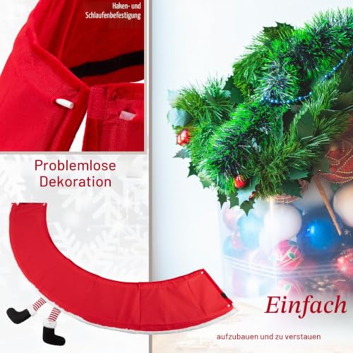 DECO EXPRESS Weihnachtsbaumständer Abdeckung, 42x24cm Weihnachtsbaum Rock, Stilvoll Weihnachtsdeko Innen In Weihnachtsmann Frohe… – Ansicht 4