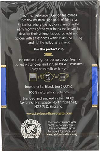 Image of Taylors of Harrogate Pure Ceylon, 50 Teabags (Pack of 2)