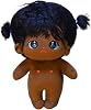 CALEMBOU Plush Doll, Cute 20cm Cotton Doll Anime Plushies Black Doll for Girls, Birthday heibulei