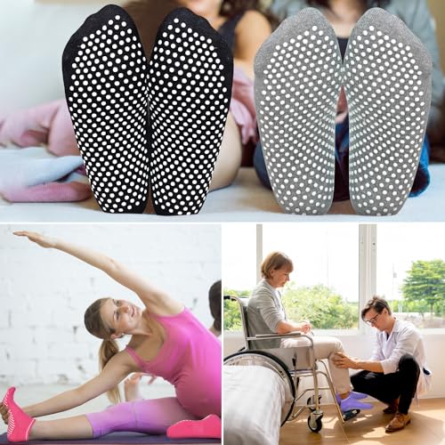ELUTONG Non Slip Yoga Socks for Women Anti-Skid Pilates Ballet Barr Dance Athletic Sticky Grips Socks at Home Hospital2