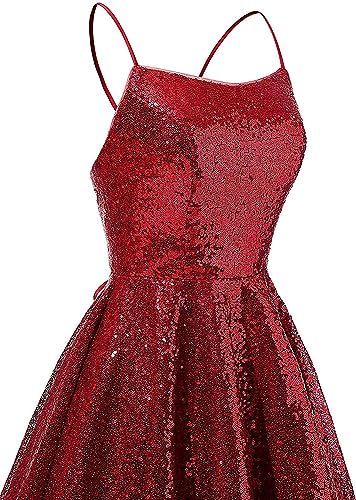 Homecoming Dresses for Teens Girls Sequin Prom Dress Spaghetti Cocktail Dress Short Fit Flare Dresses3