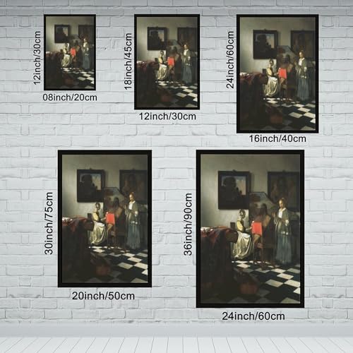 Impression sur toile The Concert Vermeer cadre suspendu 30x45 cm - 2