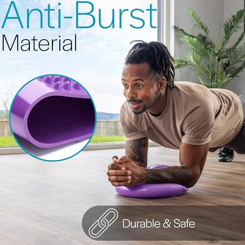 Core Balance Wobble Cushion Physio, Air Stability Cushion, Inflatable Core Trainer, Sensory Cushion for Chair, Pump Included (33cm x 2 inches) - Image 3