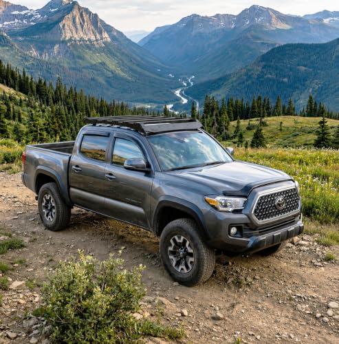 Image of 2005-2023 Tape-On Rain Guards for Toyota Tacoma Double Cab Side Window Visor Deflectors Extra Thick Vent Shades 2022 2021 2020 2019 2018 2017 2016 2015