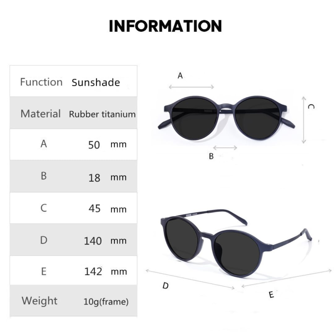 Occhiali da sole rotondi retrò in titanio da donna e da uomo, UV400