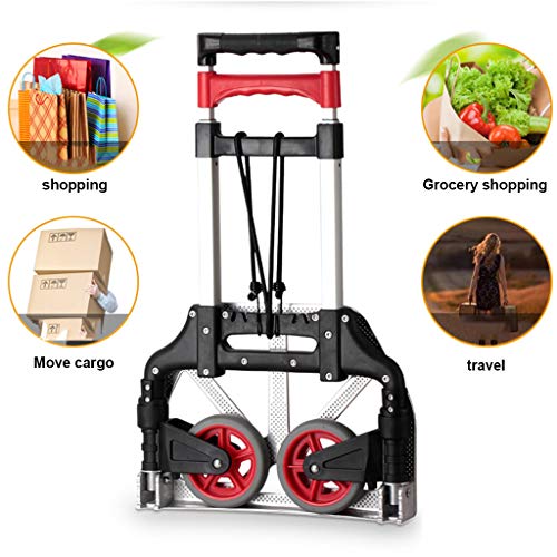 Carretilla plegable portátil con ruedas de goma sólidas miniatura 3