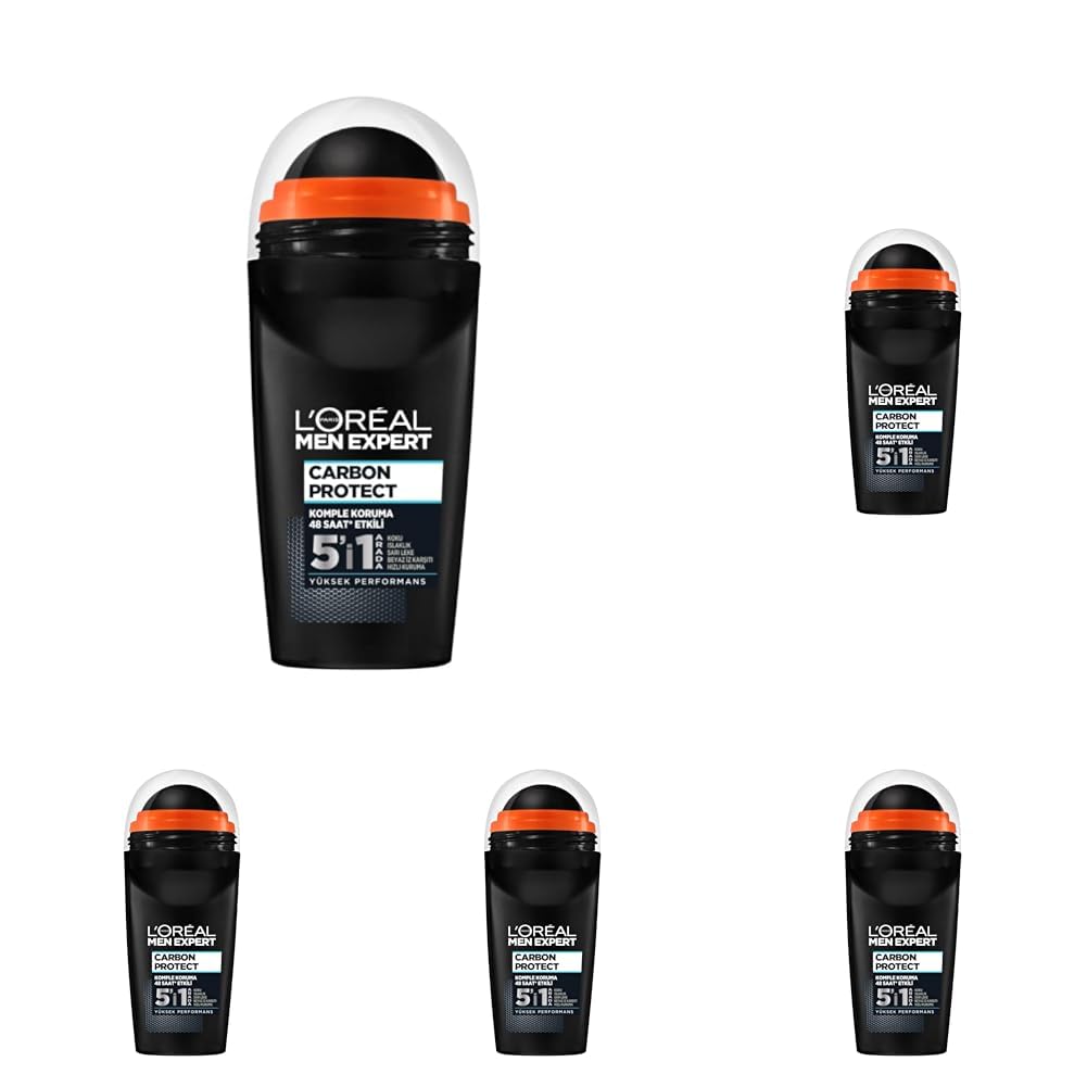 L'Oreal Paris Men Expert Carbon Protect Terleme Karşıtı Roll-On Deodorant 50 ml (5 paketi)