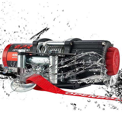 Openroad 4500Lbs Load Capacity Atv/Utv Winch Kit, 12V Steel Cable Winch For Atv, Utv, Towing, Boat, Off Road, Waterproof Ip67 Electric Winch With Mounting Plate And 2 Wireless Remote #TOP2