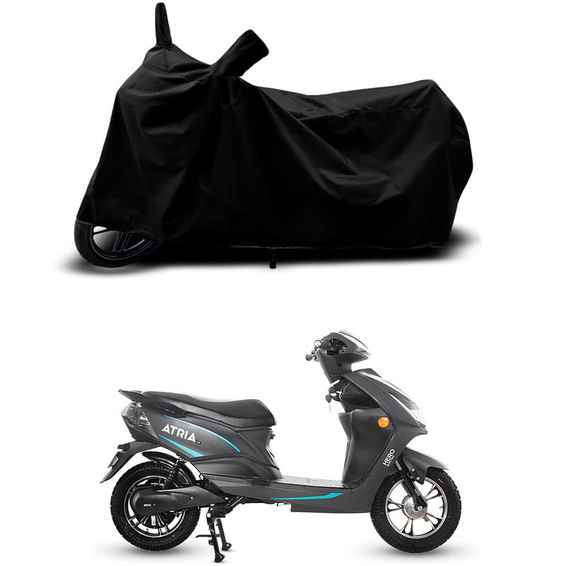 Image of 100% Scratchproof /UV-Rays /Heat Protection /Birds Dropping /Water Resistant /Dust Proof /Waterproof /Full Bike Scooty Two Wheeler Body Cover Compatible for Electric Atria All Varients[Black]