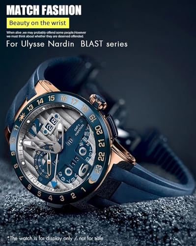 Bracelet de montre convexe silicone 26mm étanche type Ulysse Nardin