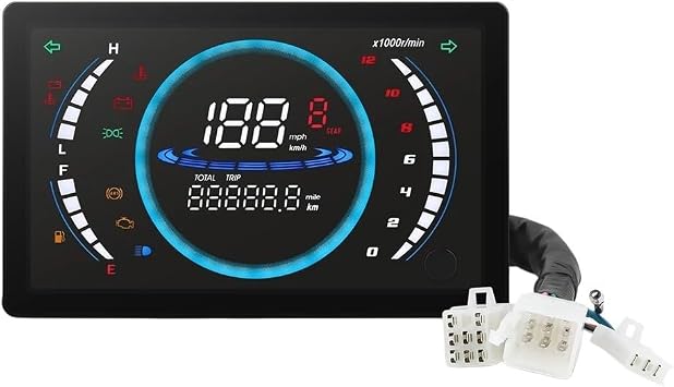 Speedometer Motorcycle 12V Universal Digital Speedometer Dashboard with Temperature Gear 199km/h Motor Instrument