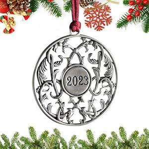 Christmas Ornaments, 2024 Solid Pewter Christmas Tree Ornament Handcrafted Metal DIY Hanging Craft Collectibles for Christmas Trees Home Party Party Gifts