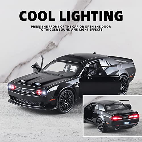 Auto de Juguete Hellcat Diecast Metal Escala 1:32 Negro miniatura 3