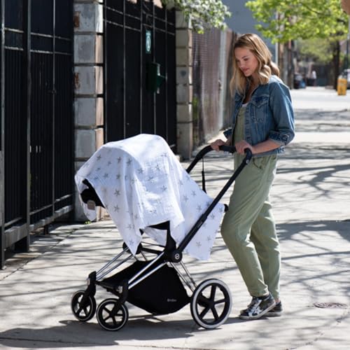 Image of Aden by aden + anais Baby Muslin Swaddle Blanket, 100% Cotton Muslin, Large 44 X 44 inch,4-Pack, Dusty - Stars