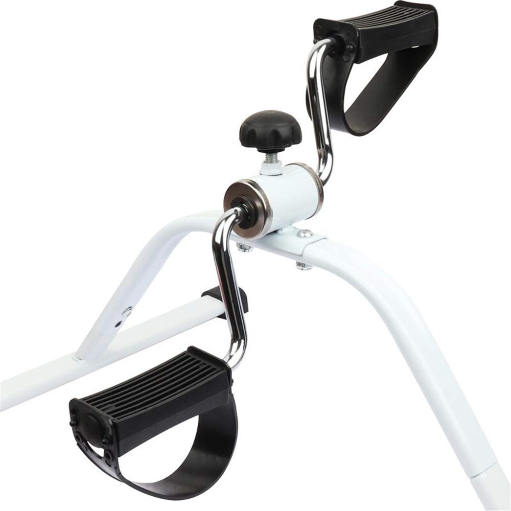 Pedaliera Mini Cyclette ambulante per Riabilitazione di Gambe e Braccia a Basso Impatto sotto la scrivania, Attrezzatura da Palestra per Riabilitazione Fitness, Bianco