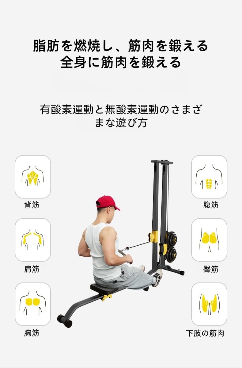 Amazon.co.jp: ローイングマシン、ラットプルダウントレーナー、ラット
