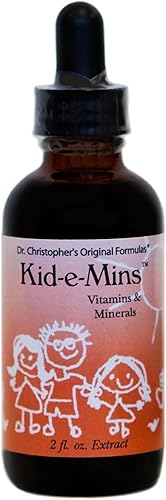 Christopher's Original Formulas Kid-E-Mins Vitaminas y minerales, sabor natural a naranja, multivitamínico líquido para niños, 2 onzas