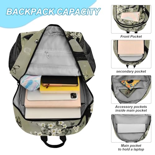 Travel Backpack Lunch Bag Set for Hiking Picnic, Backpacks with Insulated Lunch Box Fairy Gnome Print4