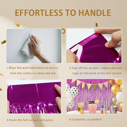 Purple Party Decorations Party Door Decorations Purple Birthday Wedding Metallic Streamers Engagement Holiday Graduation Ceremony Decorative Props Dance Party Celebration 2pack - Image 5