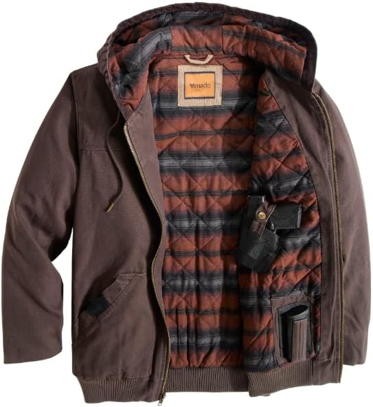 Venado Men's Concealed Carry Work Force Jacket - Interior Pockets for All Sized Handgun