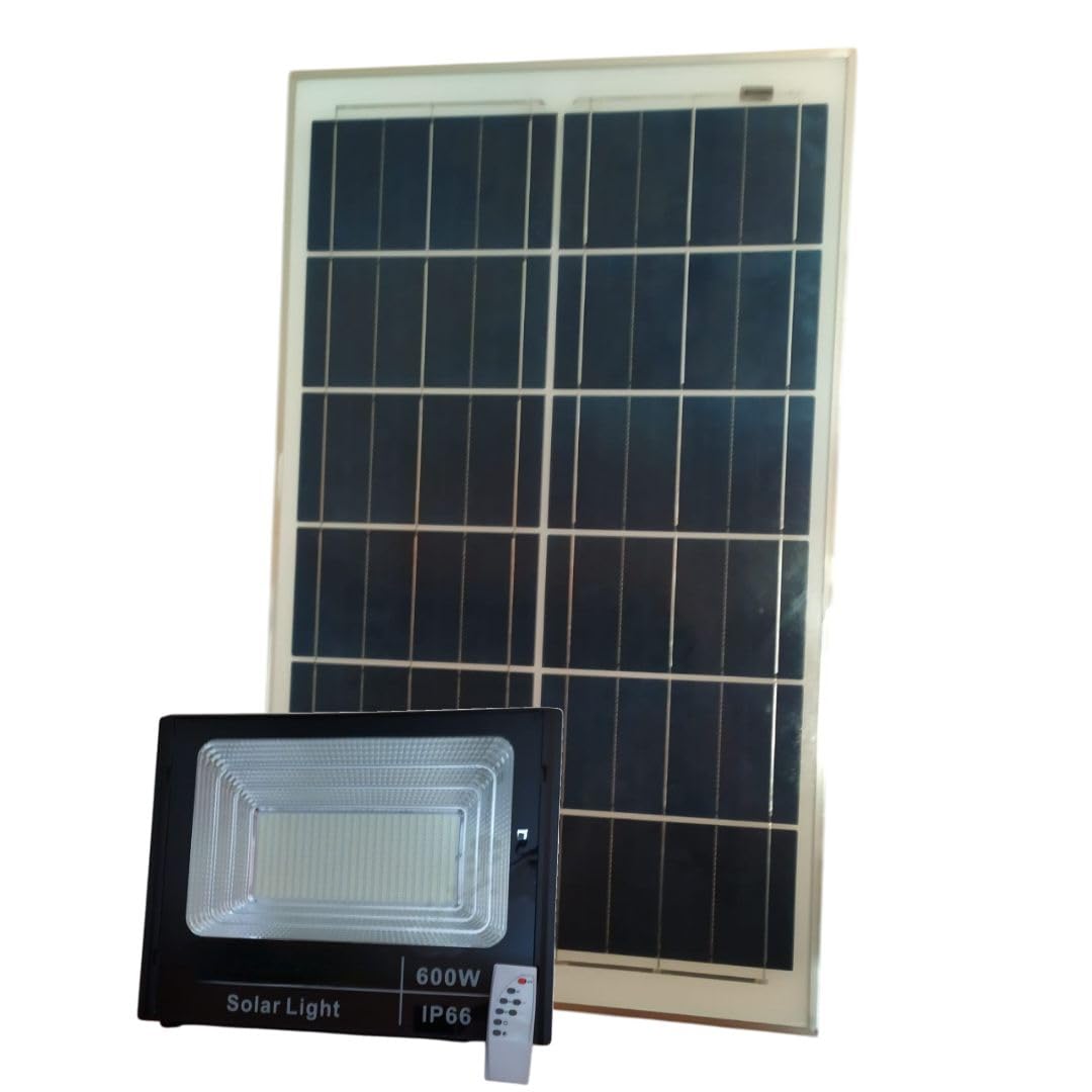 Faro led 600w da esterno con pannello solare crepuscolare luce fredda completo di staffa 600 watt