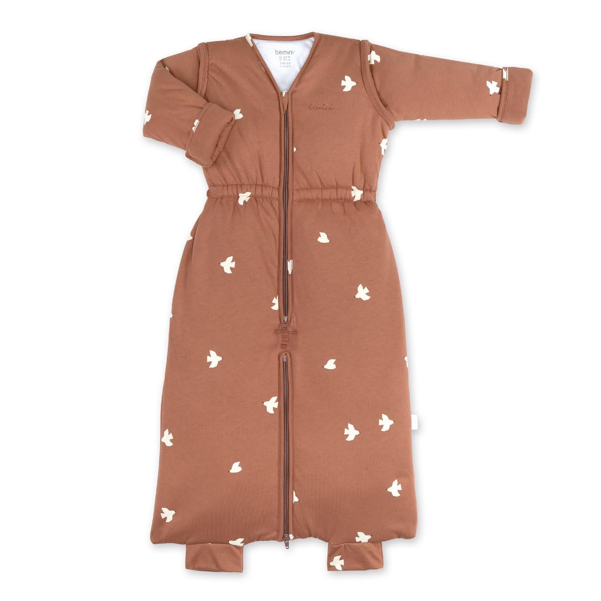 BEMINI Sacco nanna con gambe separabili invernali – TOG 2.5 Pady jersey + jersey – Piuma moka