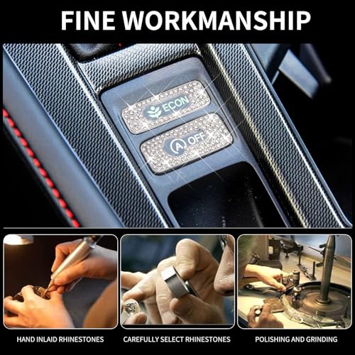 Image of Bling for Honda Car Accessory Automatic Start /Stop and Energy Saving Button Cover Sticker Fit for 11th Gen Honda Accord 2024.(Silver 9)