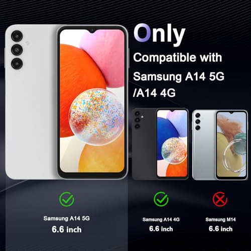 Image of Case for Samsung Galaxy A14 5G /4G, Military Grade Drop Protection Phone Case, Yellowing Resistant, Anti-Scratch Hard PC Back, Shockproof Hard Ultra-Thin Protective Cover, Clear