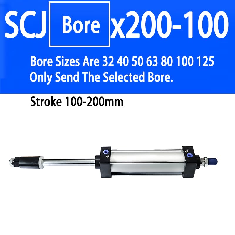 Vérin pneumatique standard SCJ bore 40mm course réglable 100 à 200mm