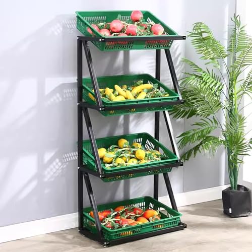 Présentoir fruits et légumes multiniveau, l'atout charme d'une cuisine organisée