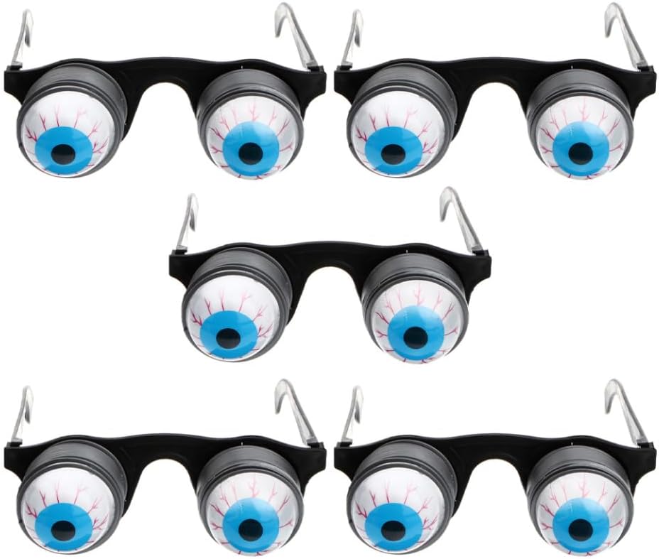SUPVOX 5Pcs Scary Eyeball Glasses Halloween Party Prank Props for Cosplay Stage Performance Safe Premium for Haunted House Festive Celebrations