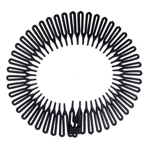 Takestop® Cerchietto FRONTINO raggiera Nero 10CM