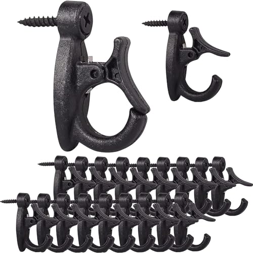 Lewufe Outdoor String Lights Hooks, Screw Hooks for Hanging Christmas Lights, Light Hanger Hooks for Patio Lights, Light Wire and Plants - Black, 20 Pack Lewufe Outdoor String Lights Hooks, Screw Hooks for Hanging Christmas Lights, Light Hanger Hooks for Patio Lights, Light Wire and Plants - Black, 20 Pack
