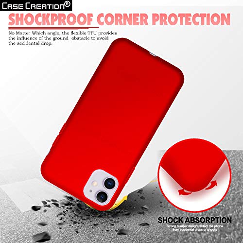 Image of Case Creation Luxurious OG Series for iPhone 11 Case Cover,Anti-Dirty Slim Case Frosted Matte Cute Candy TPU Raised Bezel (Splash of Color) Back Cover for Apple iPhone 11 -Wine Red