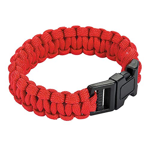 Fun Express Large Red Paracord Bracelet - Jewelry - Bracelets - Novelty Bracelets - 6 Pieces