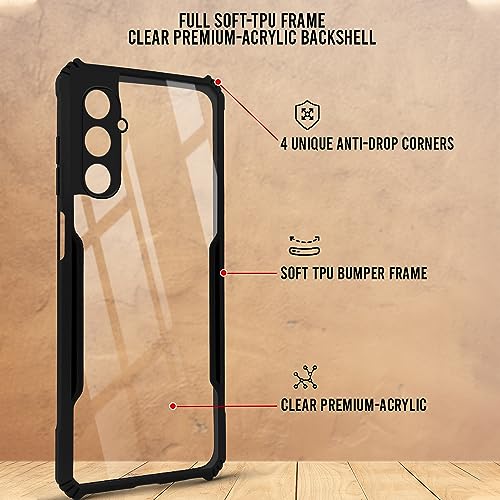 Image of Jkobi Back Cover Case for Samsung Galaxy M34 5G (Shockproof with Polycarbonate Clear Panel | Professional Black)