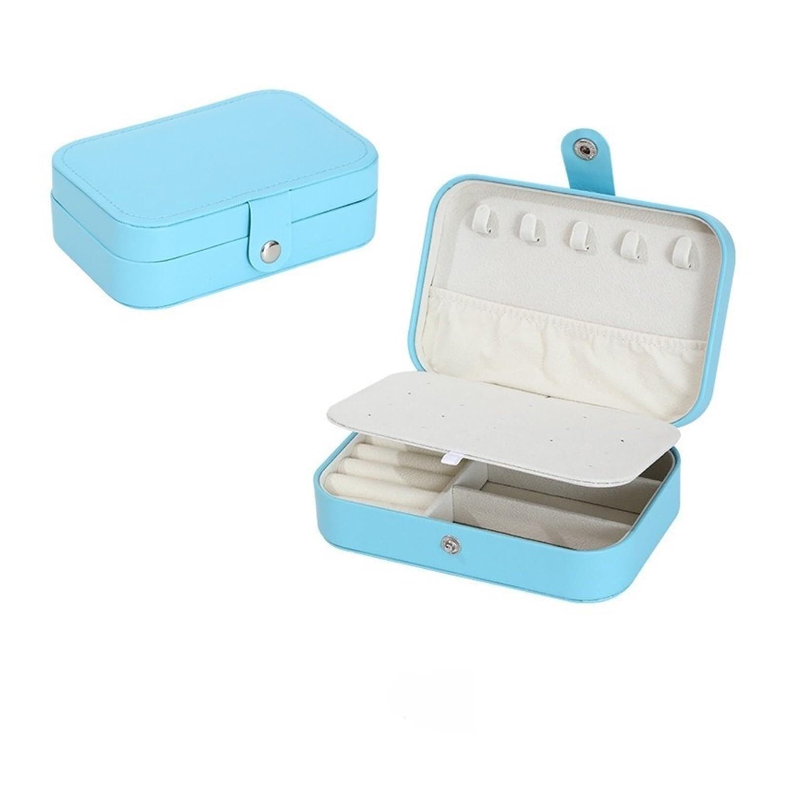 ZHAOQIN Jewellery Box Medium Jewelry Storage Box Simple Double-layer Exquisite Necklace Ring Packaging(Blue)