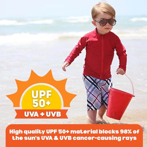 Image of SwimZip UPF 50+ Long Sleeve Rash Guard for Boys' and Girls' - Baby, Toddler, Kids