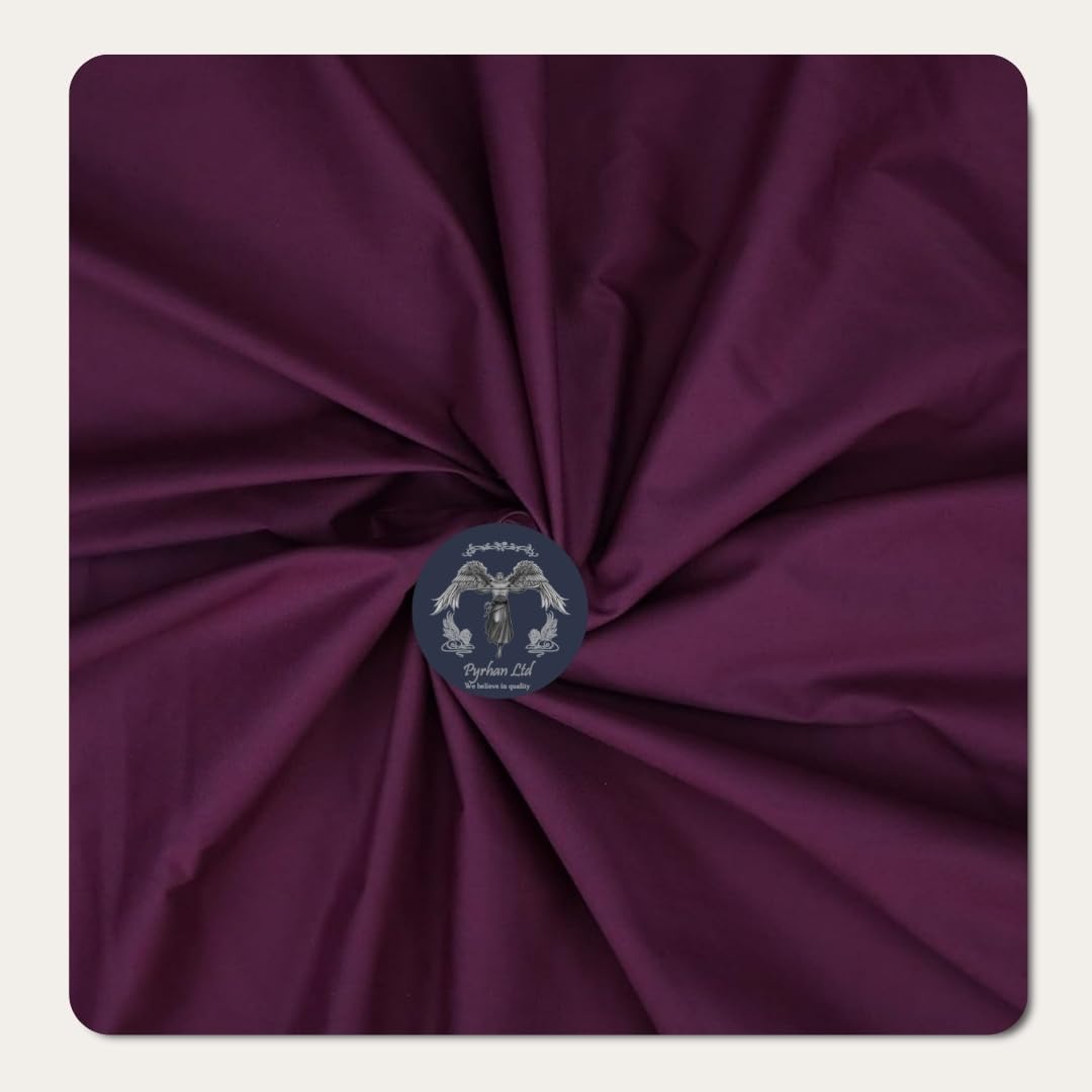 Poplin Polycotton Fabric by The Metre UK, 45 inch Wide Cotton Polyester Fabric Material, Sewing Material, Lining Fabric, Dressmaking Fabric, Quilting Fabric, Cotton Roll Clearance Pyrhan, (Wine)