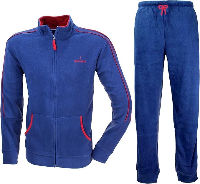Moda Egidio Navigare Tuta-Pigiama in Pile Polar Fleece con Zip per Uomo (IT, Numero, 48, Regular, Regular, 731 Oceano)