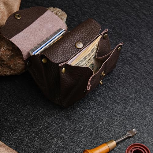 Handmade Women’s Leather Wallet – Soft Genuine Leather, Compact and Stylish Wallets for Women, Elegant Ladies Wallet with Slim Design, Durable and Perfect for women (Dark Brown)3