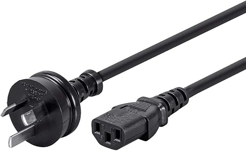 Monoprice Cable de alimentación - 6 pies - Negro  ASNZS 3112 (AustraliaNueva Zelanda) a IEC 60320 C13, 18 AWG, 5A1250W, 250V