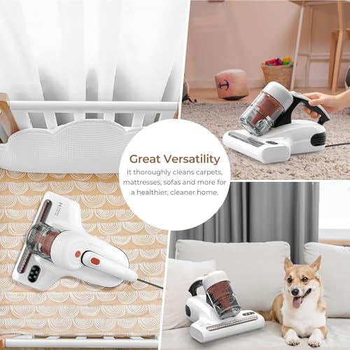 Image of JIGOO J200 Improve Sleep Mattress Vacuum Cleaner Uv Sanitizing, Deep Cleaning Bed Vacuum Non-Destructive Fabrics, 99.9% Effective Filtration for Allergy Sufferers