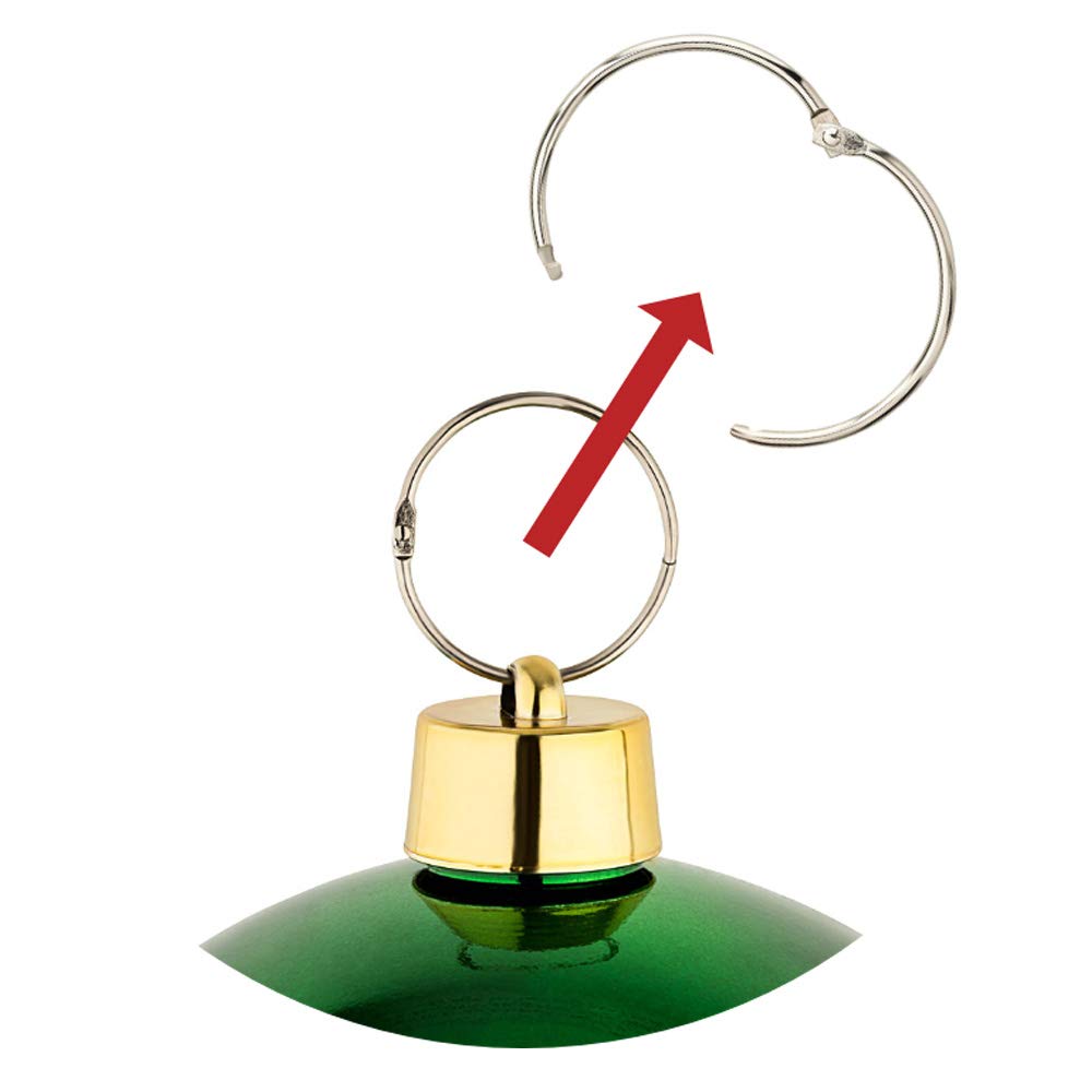 4 Grandes Boules de Sapin de Noël dorées Brillantes de 25 cm de diamètre. De Haute qualité pour l'intérieur et résistante aux intempéries pour l'extérieur, avec Un Anneau métallique