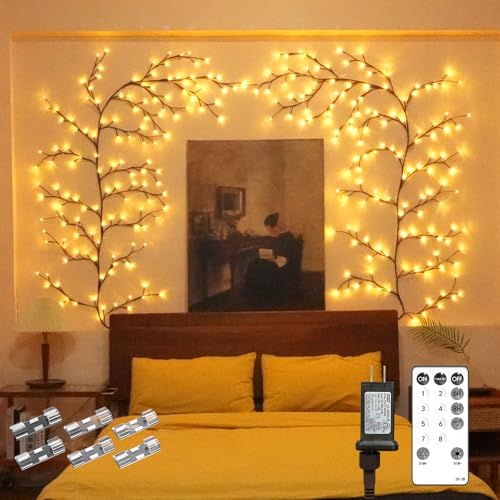 Enchanted Willow Vine Fairy Lights - 7.5Ft Christmas Decorations Twinkling Tree Branch with Remote...