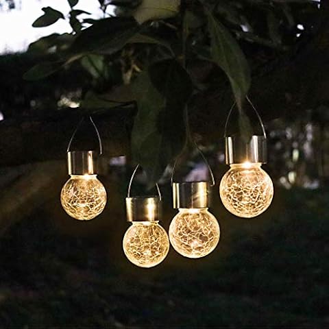 YihuiKo Solar Crackle Globe Lights - 4 Pack Cover