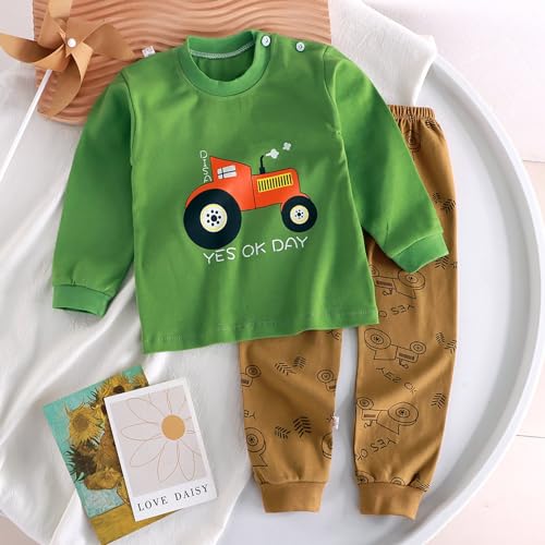 Conjunto de pijama de algodão para crianças, meninas, meninos, casual, solto, listrado, estampa de d