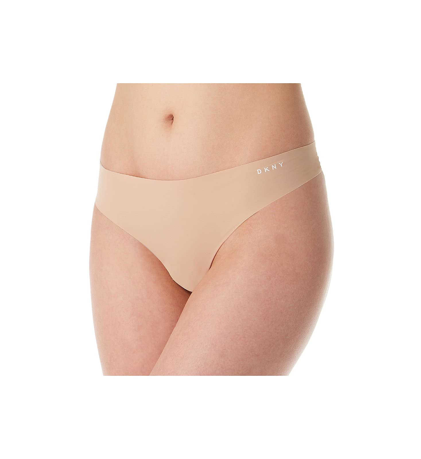 DKNY Women's Seamless Litewear Cut Anywhere Thong Panty, Glow/Vanilla, S