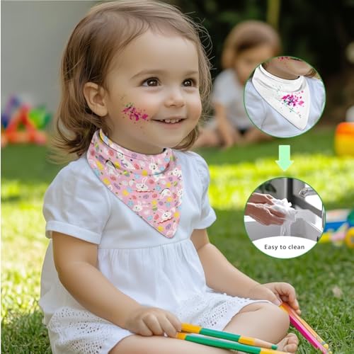 Drool Bibs for Baby Girl Absorbent Baby Bibs Newborn Adjustable Baby Feeding Bib2