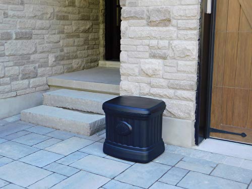 Image of FCMP Outdoor - Outdoor Salt, Sand, and Storage Bin - Residential Deck Box, Multi-purpose for Entranceways, Porch, Patio (SB120-BLK) Black